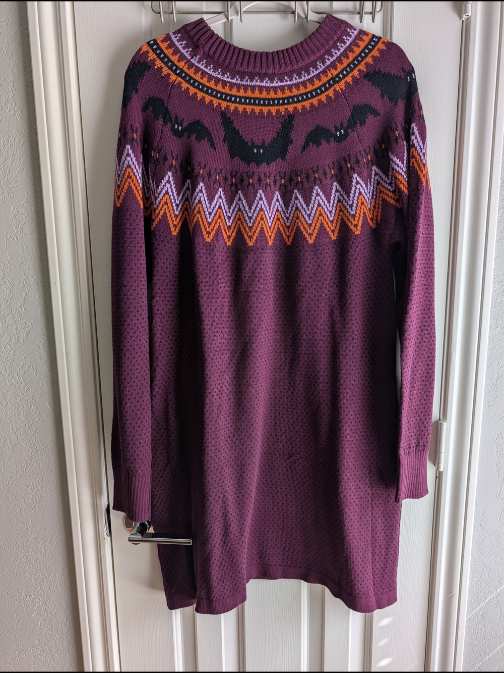 ModCloth Purple Fair Isle Bat Motif Sweater Dress - Picture 4 of 4